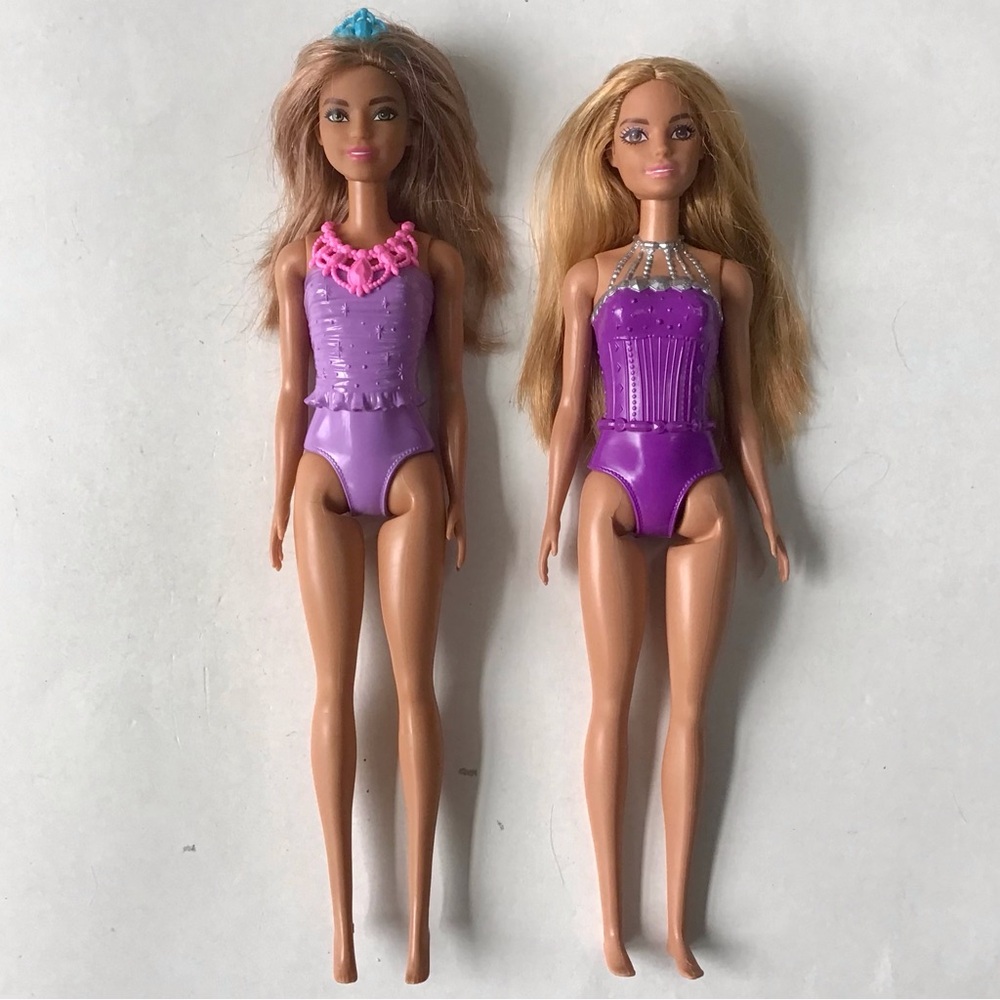 Barbie Dreamtopia Dolls Lot of 2 Princess Crown Necklace HGR03, Sparkle FJC97